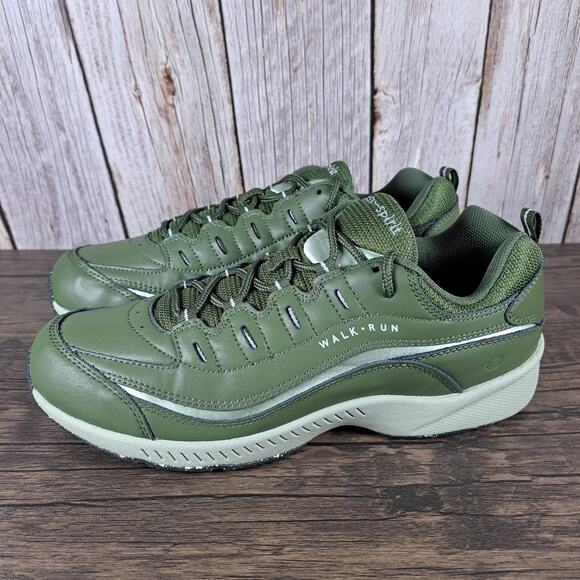 Easy Spirit Romy Eco Leather Walk Run Sneaker Green Recycled Sole Women's 9.5 N - Picture 1 of 9